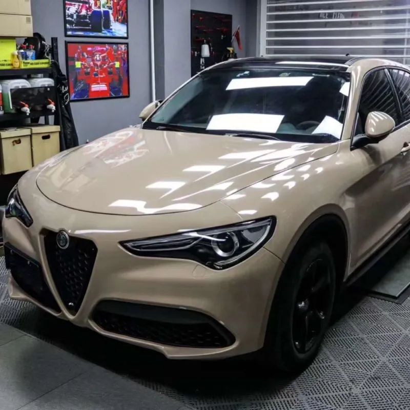 Super Gloss Shine Latte Car Vinyl Wrap