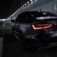 Gloss 3D Camouflage Black Car Wrap