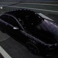 Gloss 3D Camouflage Black Car Wrap