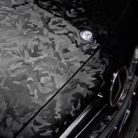 Gloss 3D Camouflage Black Car Wrap