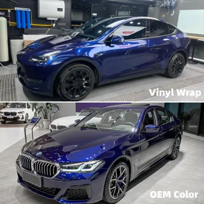 Gloss Metallic Tanzanite Blue Car Vinyl Wrap [BMW OEM Color] 02