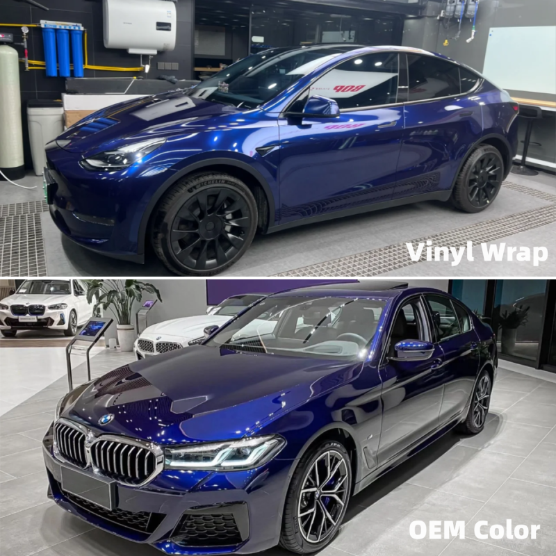 Gloss Metallic Tanzanite Blue Car Vinyl Wrap [BMW OEM Color]