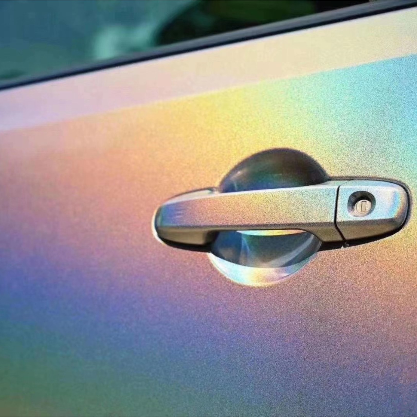 Matte Rainbow Holographic Sliver Car Vinyl Wrap