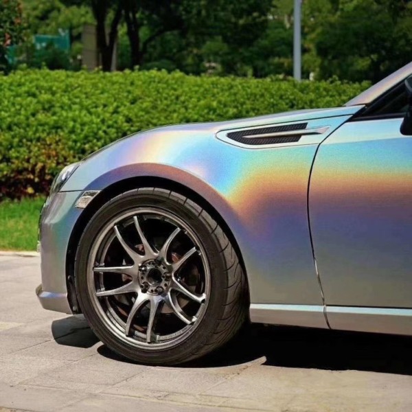 Matte Rainbow Holographic Sliver Car Vinyl Wrap
