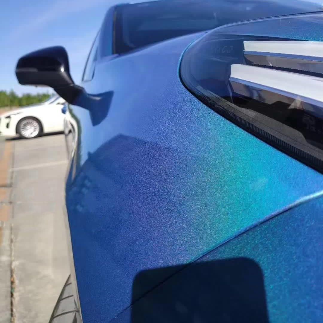 Glossy Laser Blue Car Vinyl Wrap