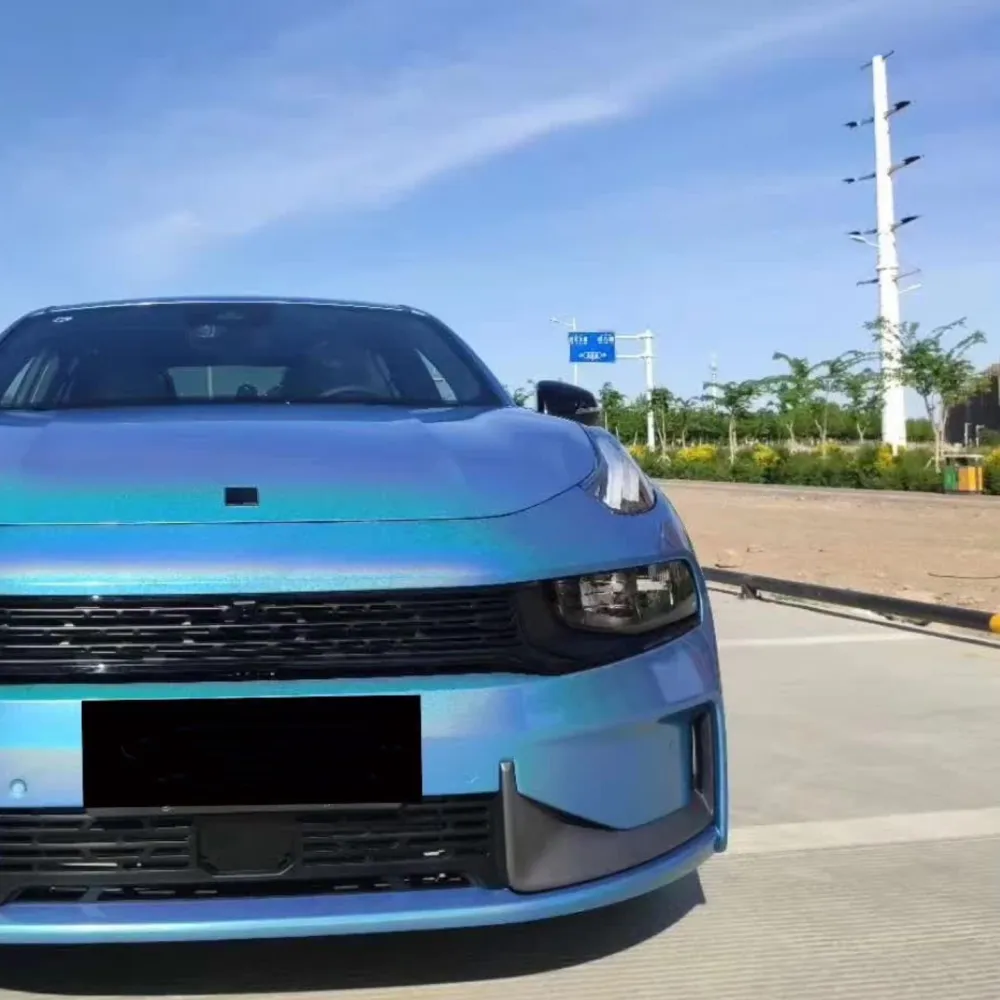 Glossy Laser Blue Car Vinyl Wrap