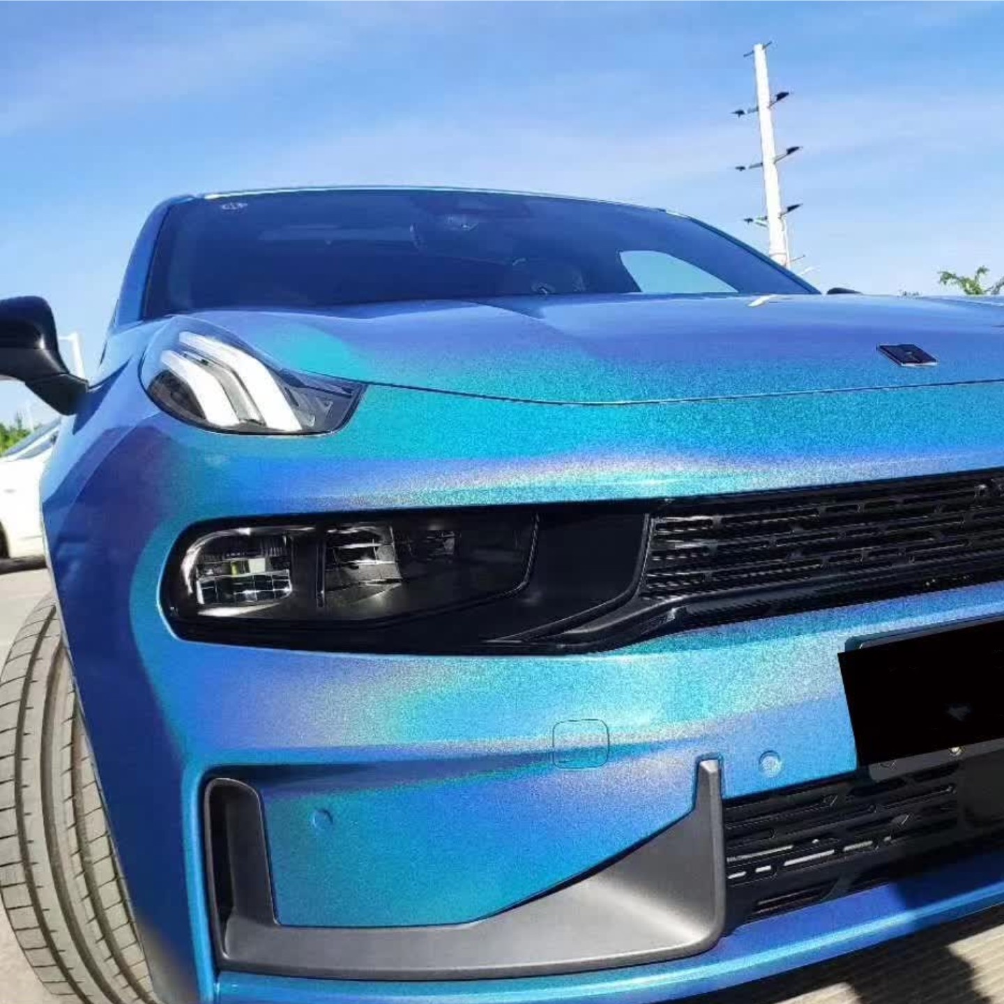 Glossy Laser Blue Car Vinyl Wrap