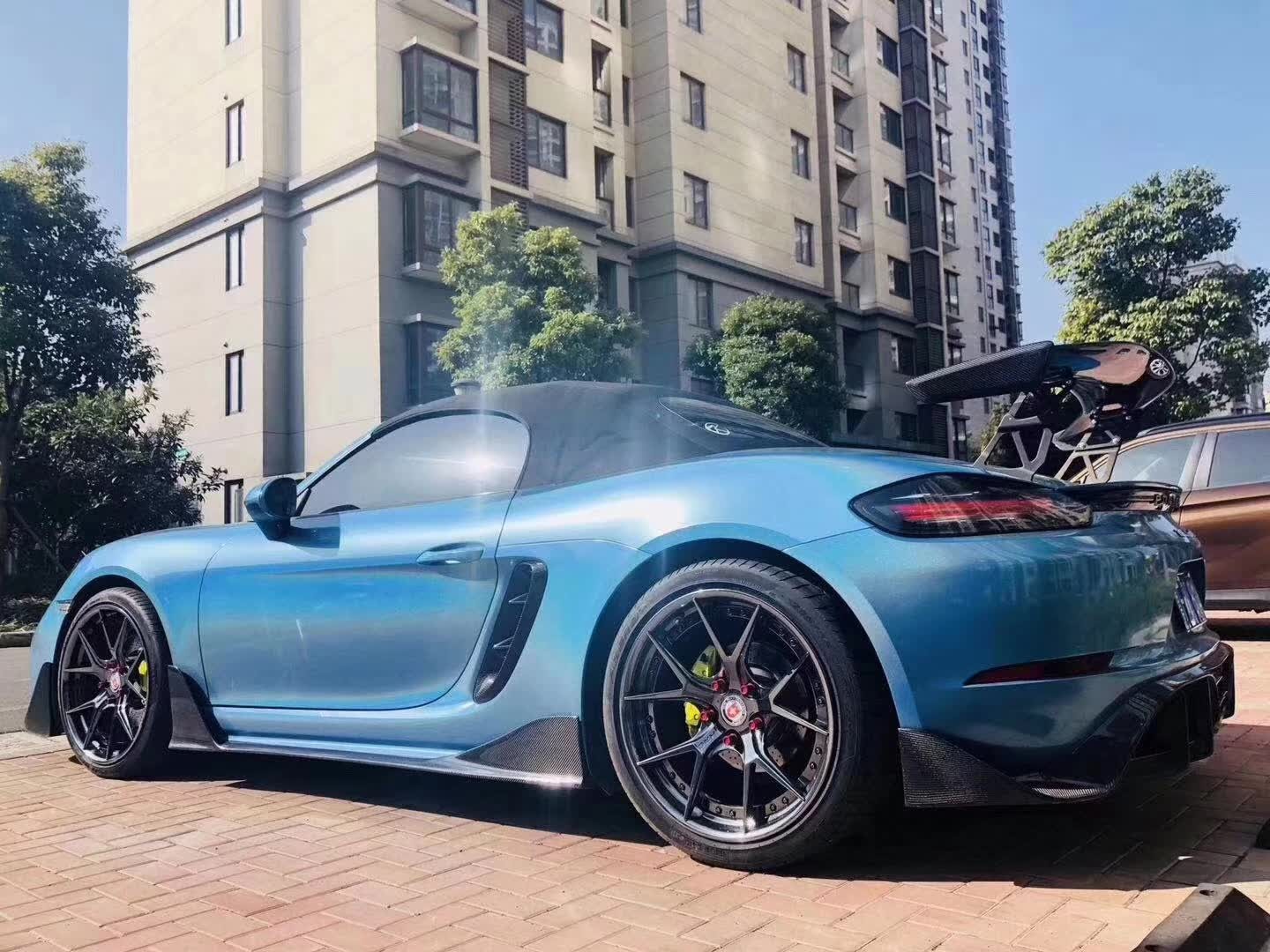 Glossy Laser Blue Car Vinyl Wrap