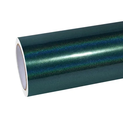 Rainbow Holographic Green Car Vinyl Wrap 01