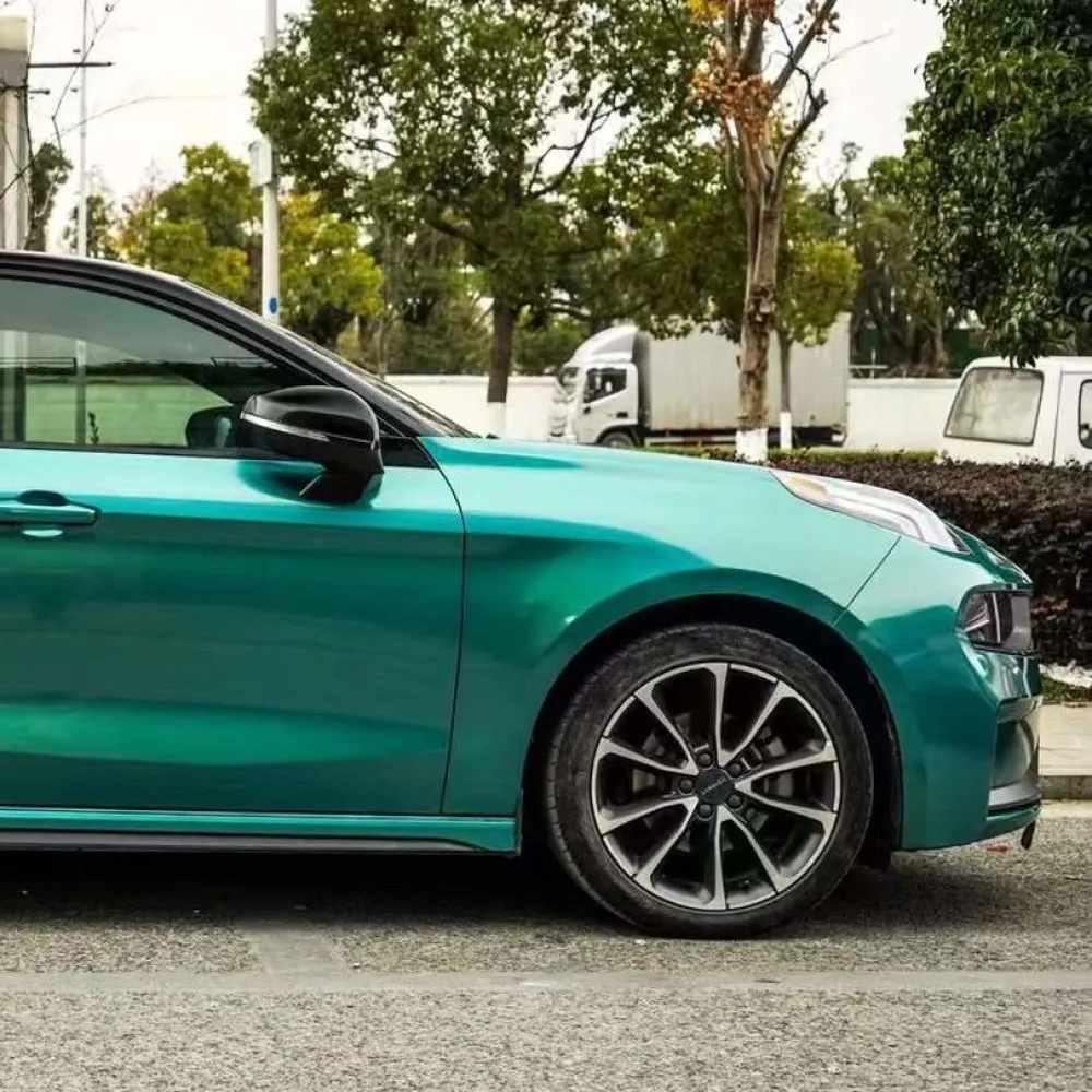 Rainbow Holographic Green Car Vinyl Wrap