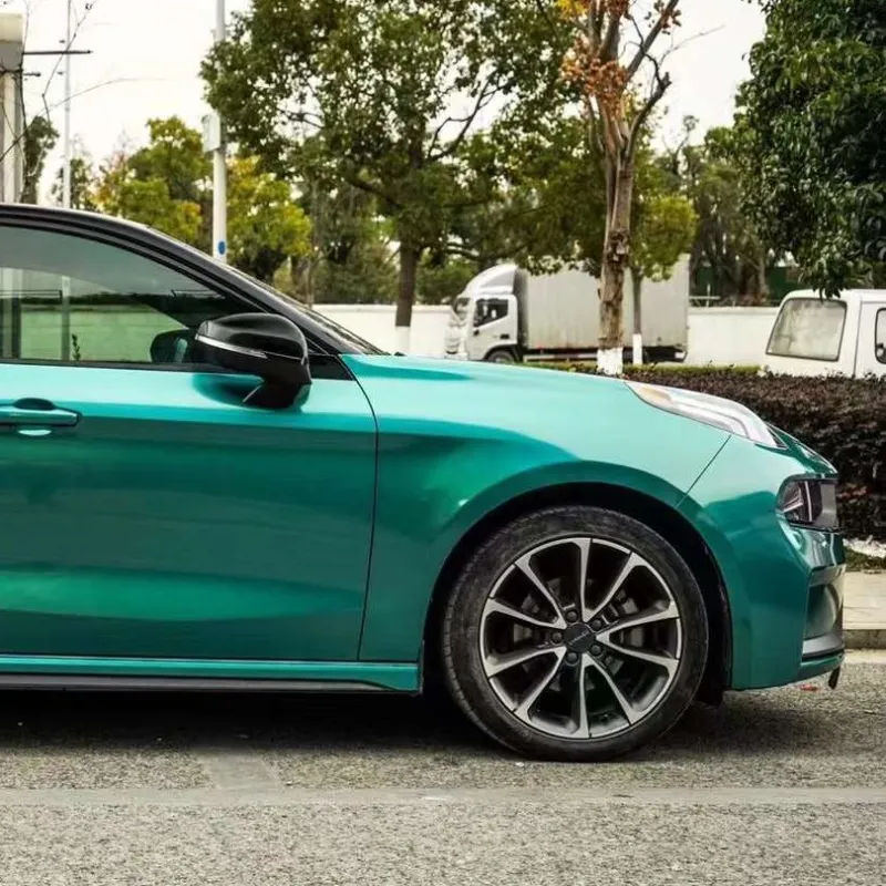 Rainbow Holographic Green Car Vinyl Wrap