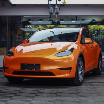 Rainbow Holographic Orange Car Vinyl Wrap 02