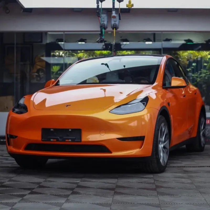 Rainbow Holographic Orange Car Vinyl Wrap