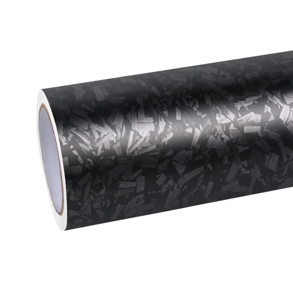 Matte Black Forged Carbon Car Vinyl Wrap