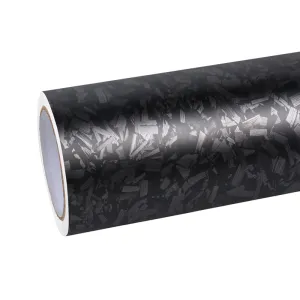 Matte Black Forged Carbon Car Vinyl Wrap