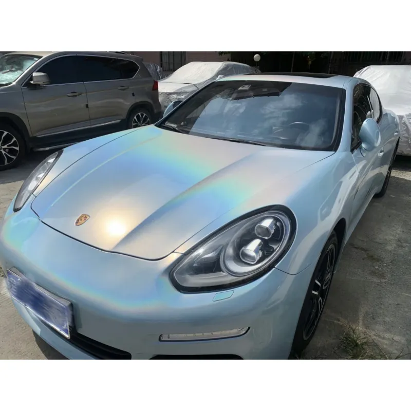 Rainbow Holographic Ocean Blue Car Vinyl Wrap