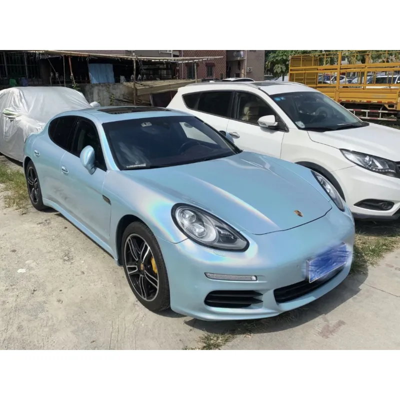 Rainbow Holographic Ocean Blue Car Vinyl Wrap
