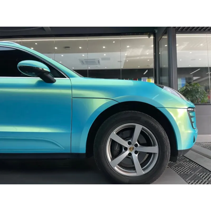  Metallic Neon Ice Blue Car Vinyl Wrap
