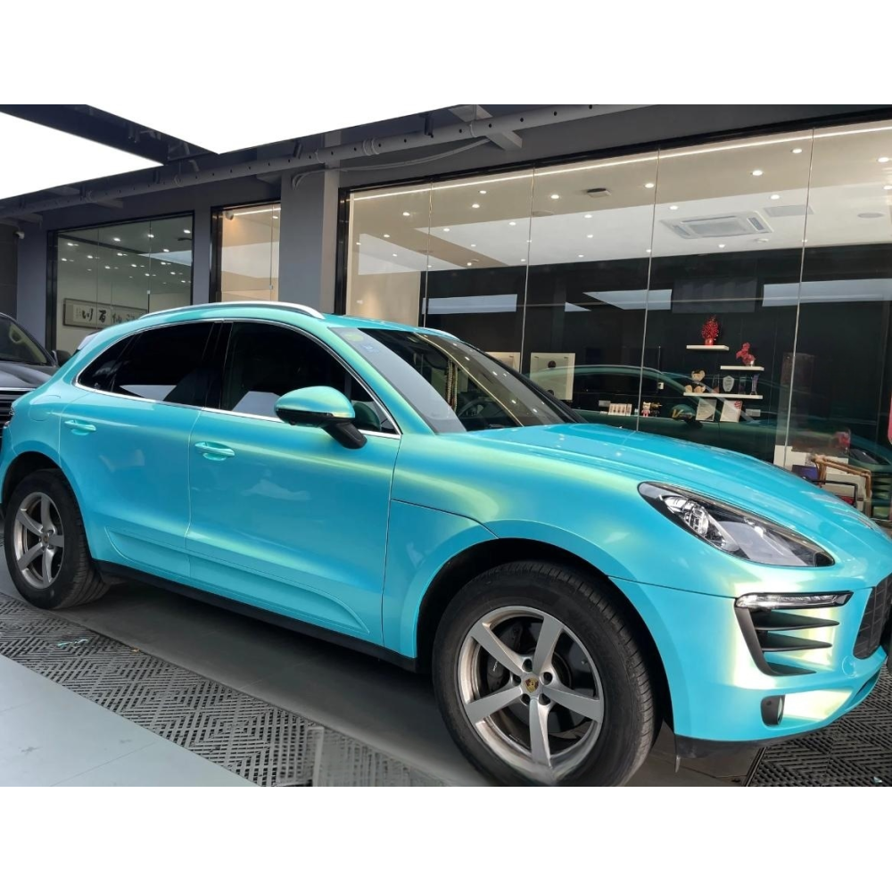  Metallic Neon Ice Blue Car Vinyl Wrap
