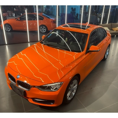 Super Gloss Orange Car Vinyl Wrap 02