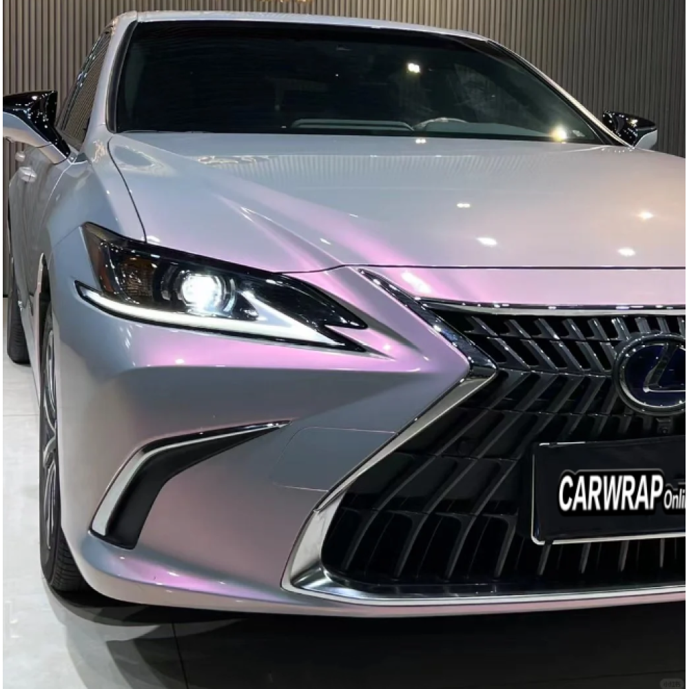 Gloss Metallic Twin Candy Gray Red Car Vinyl Wrap