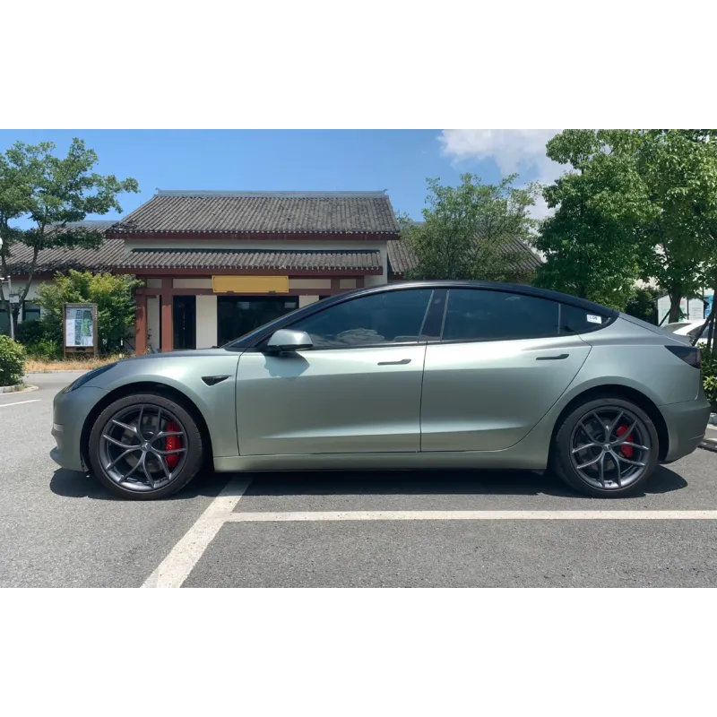 Ultra Matte Green Grey Car Vinyl Wrap