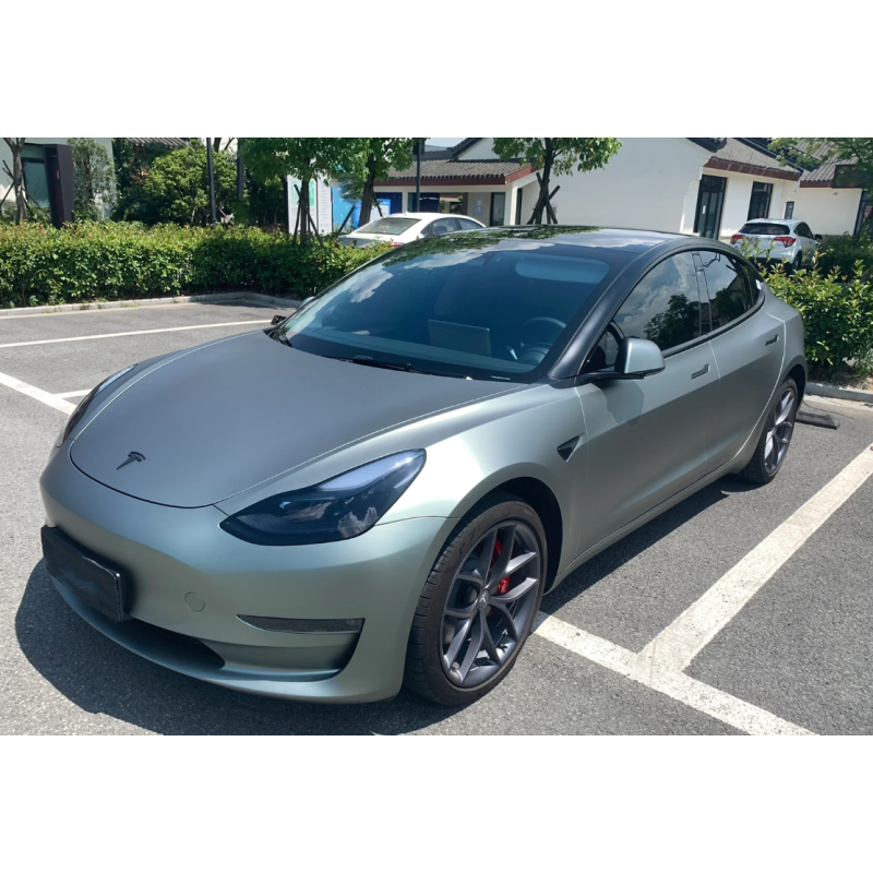 Ultra Matte Green Grey Car Vinyl Wrap