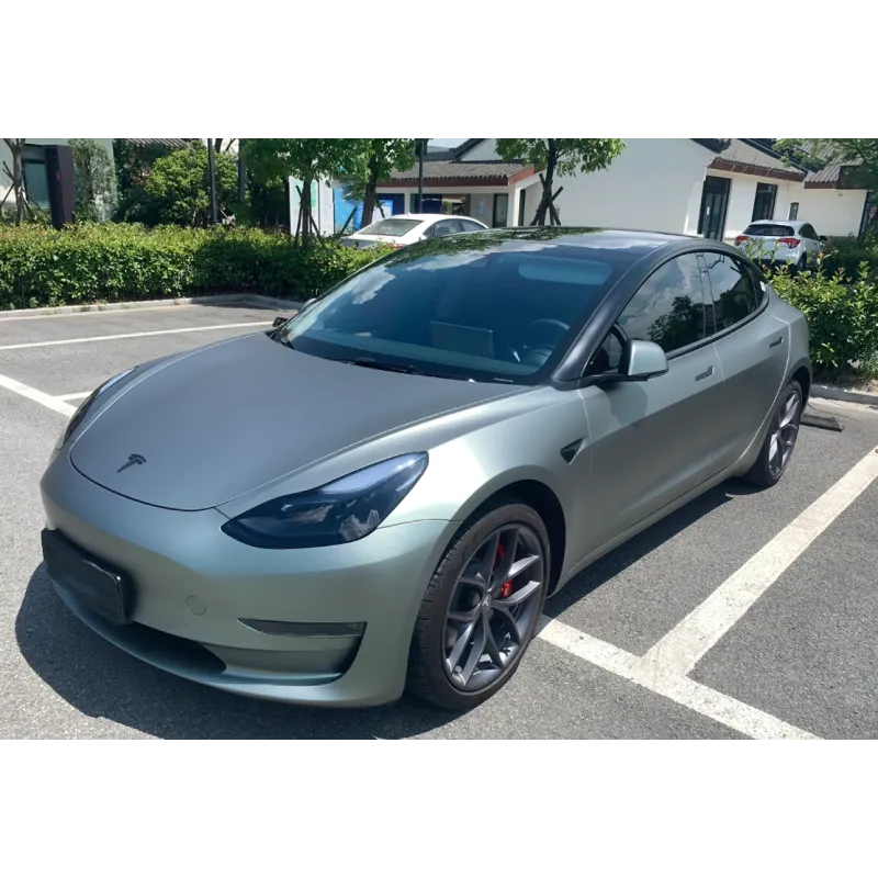 Ultra Matte Green Grey Car Vinyl Wrap