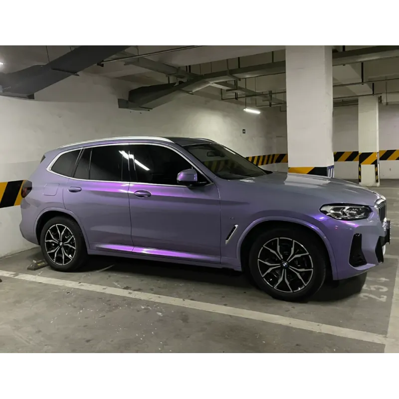 Candy Metallic Gray Purple Car Vinyl Wrap