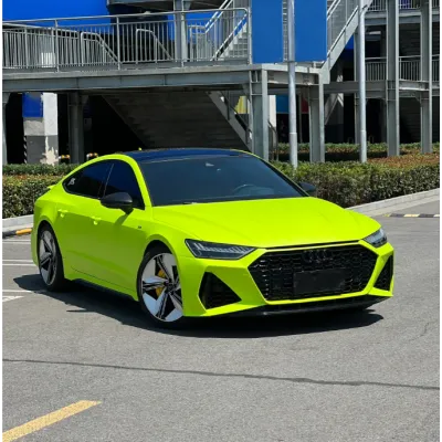  Super Matte Fluorescent Yellow Car Vinyl Wrap  02