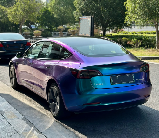 Gloss Diamond Purple Blue Car Vinyl Wrap