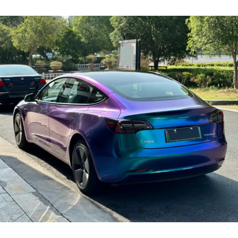Gloss Diamond Purple Blue Car Vinyl Wrap