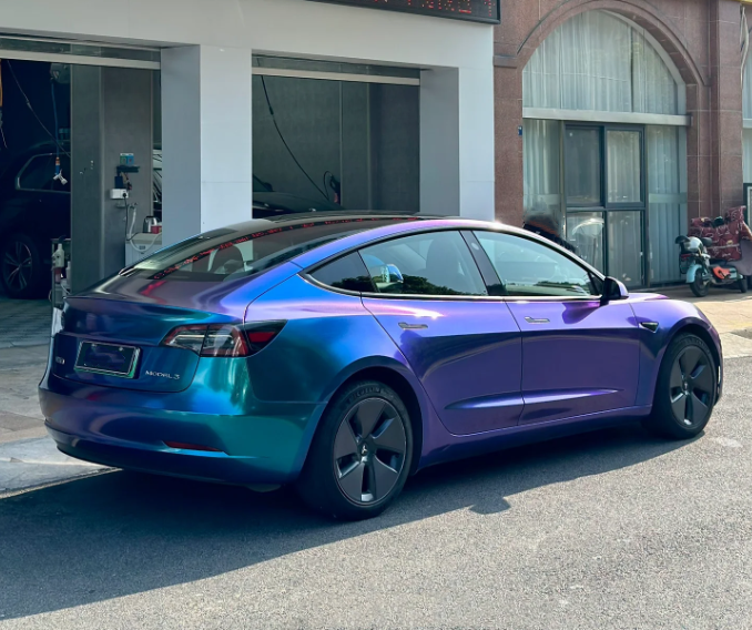 Gloss Diamond Purple Blue Car Vinyl Wrap