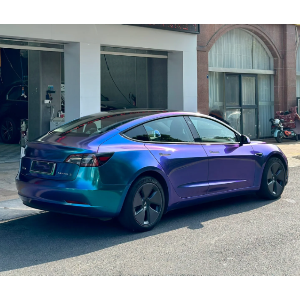 Gloss Diamond Purple Blue Car Vinyl Wrap