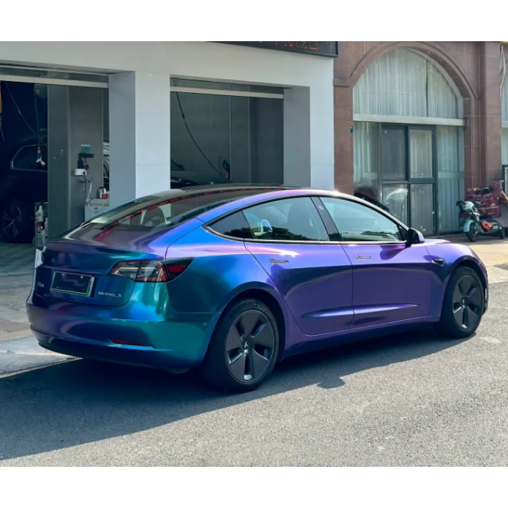 Gloss Diamond Purple Blue Car Vinyl Wrap