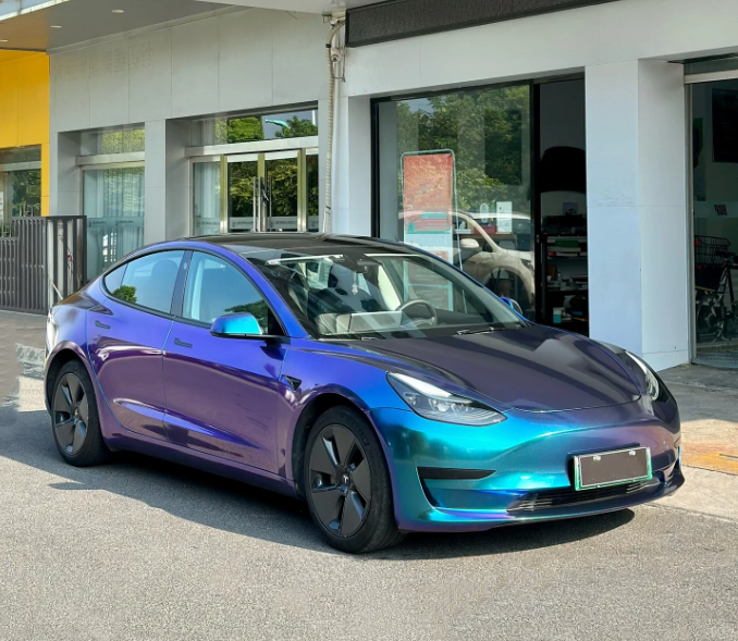 Gloss Diamond Purple Blue Car Vinyl Wrap