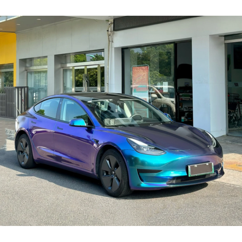 Gloss Diamond Purple Blue Car Vinyl Wrap
