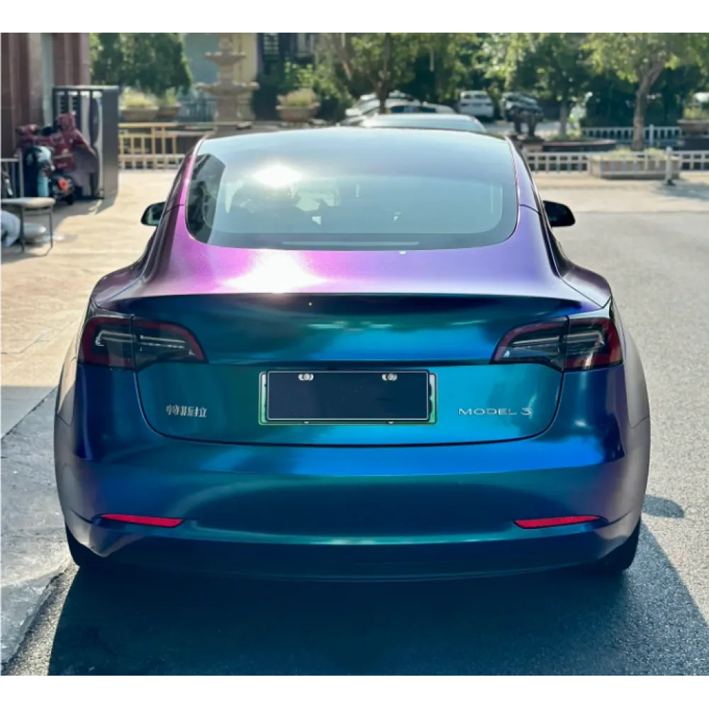 Gloss Diamond Purple Blue Car Vinyl Wrap