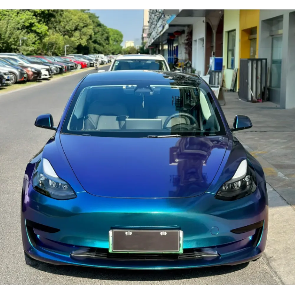 Gloss Diamond Purple Blue Car Vinyl Wrap