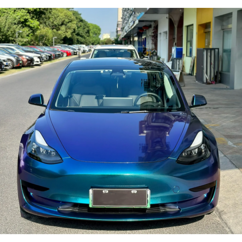 Gloss Diamond Purple Blue Car Vinyl Wrap
