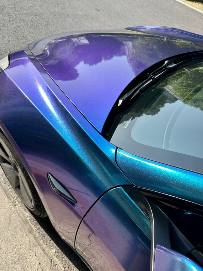 Gloss Diamond Purple Blue Car Vinyl Wrap