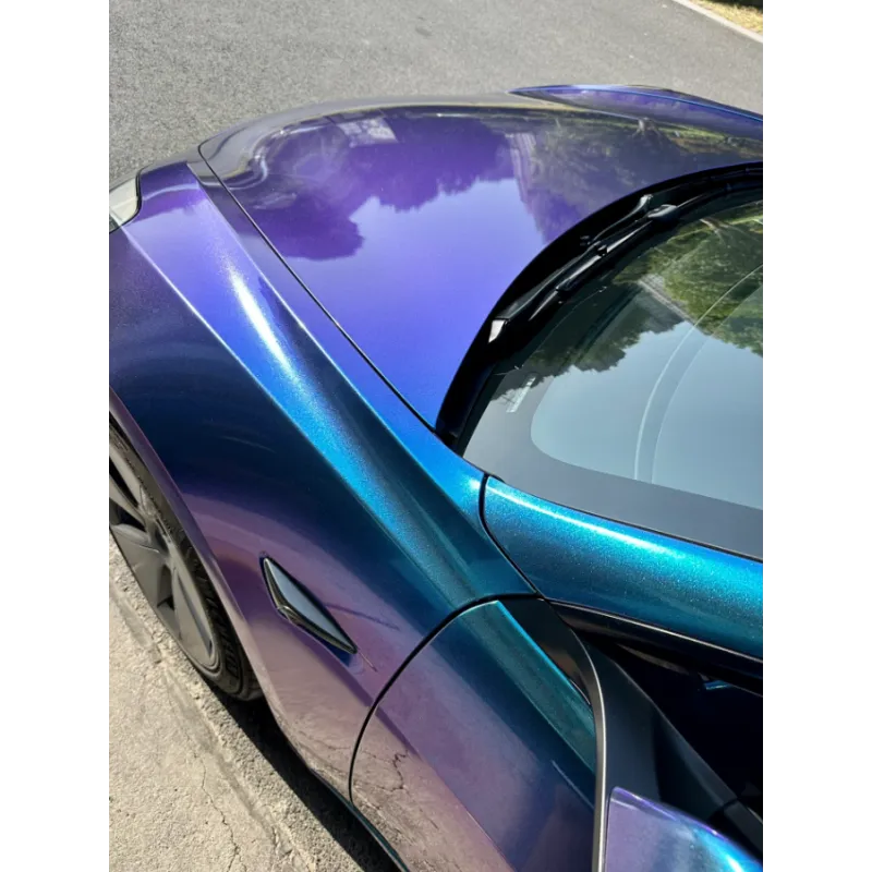 Gloss Diamond Purple Blue Car Vinyl Wrap
