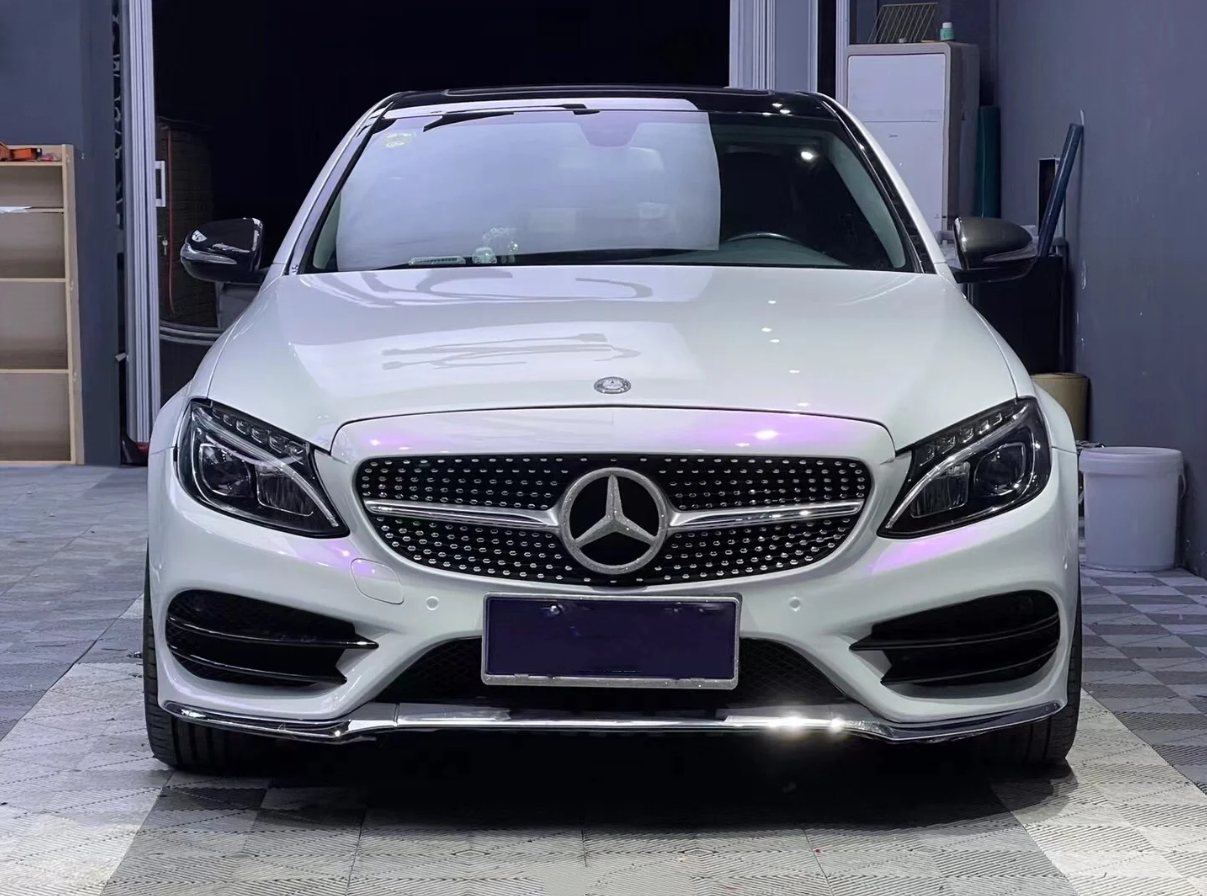 Gloss White Purple Car Vinyl Wrap