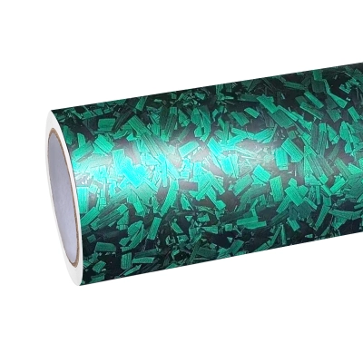 Matte Black Green Forged Carbon Car Vinyl Wrap 01