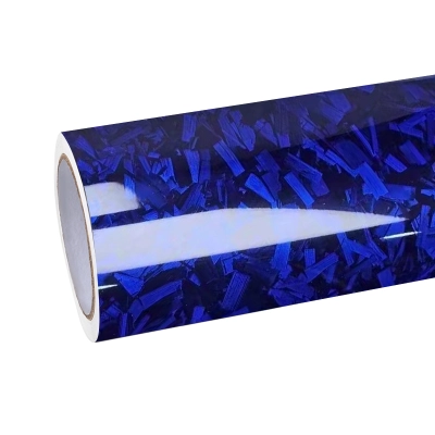 Super Gloss Black Blue Carbon Car Vinyl Wrap 01