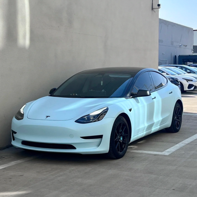 Matte Glacier Blue Car Vinyl Wrap