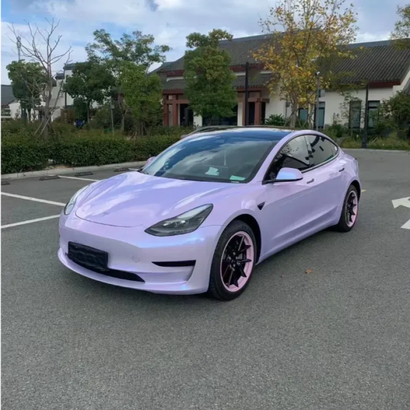 Twin-Color Silver Purple Car Vinyl Wrap 