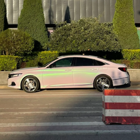  Metallic Gloss Aurora White Car Vinyl Wrap