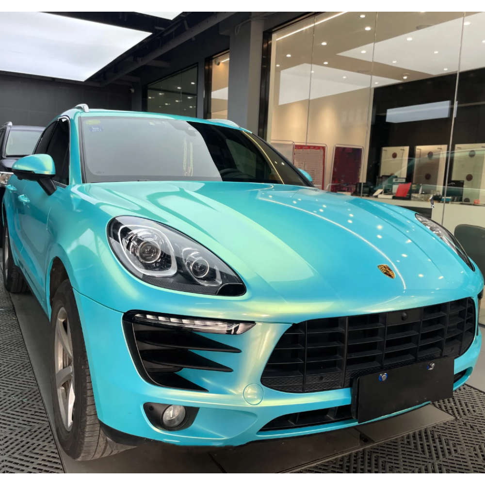  Metallic Neon Ice Blue Car Vinyl Wrap