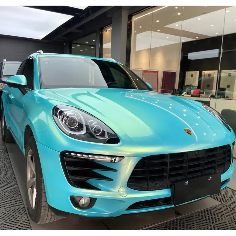  Metallic Neon Ice Blue Car Vinyl Wrap
